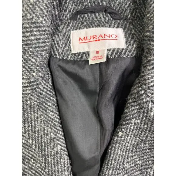 Murano Wool Single-Breasted 3/4 Long Women's Overcoat, Size 12 - Picture 3 of 4